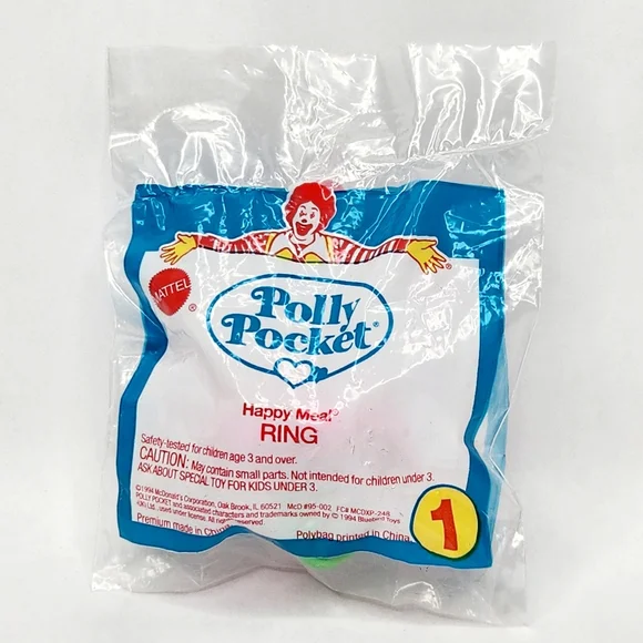 Vintage 1994 Polly Pocket Ring McDonald's Sealed in Packaging Bluebird - Picture 2 of 3